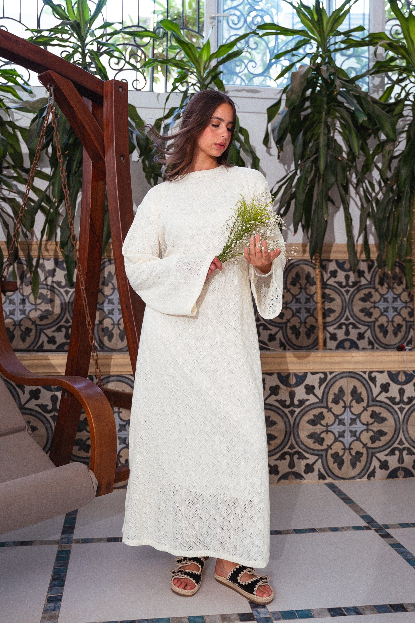 Remal Knit Dress - White