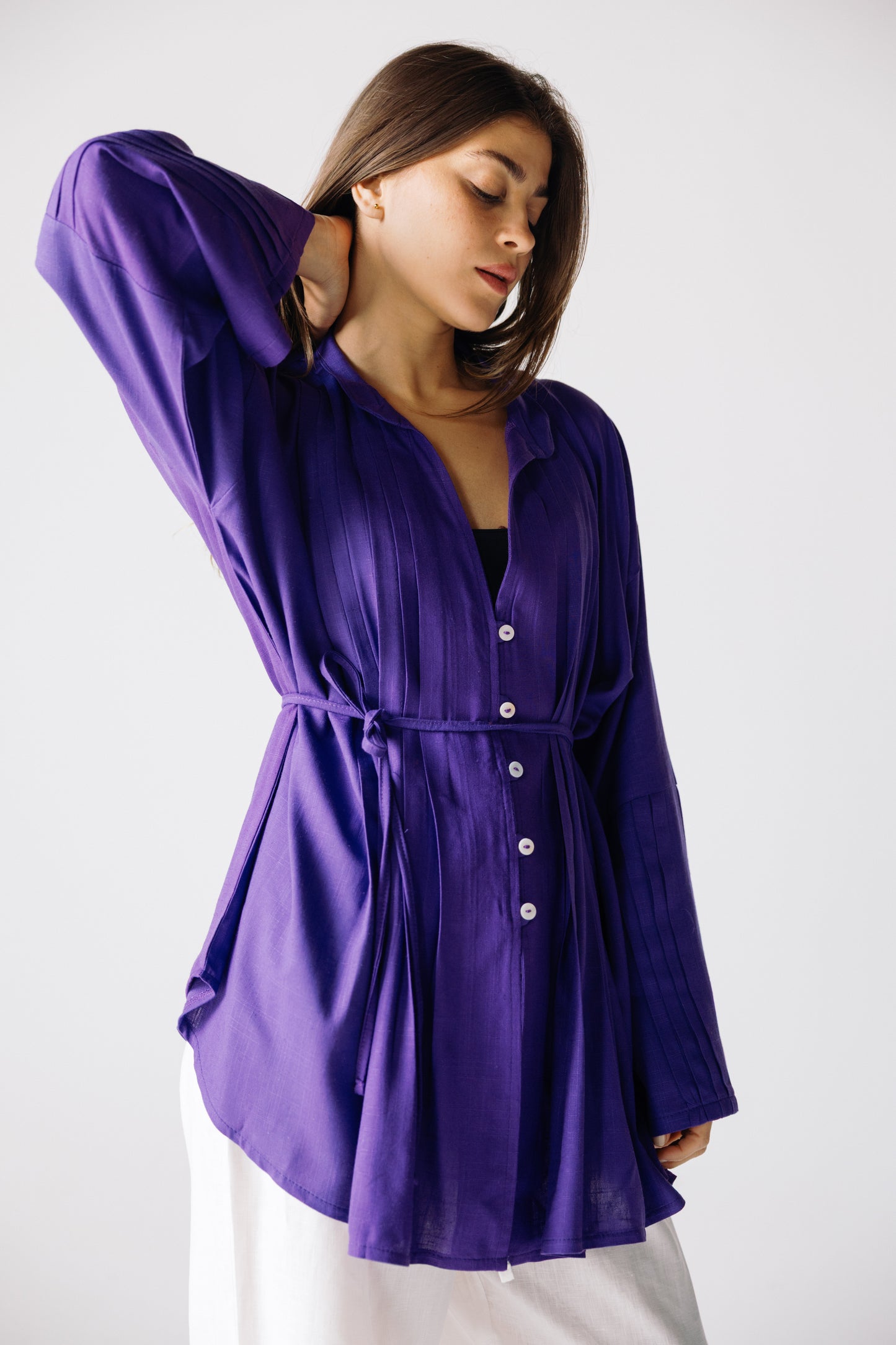 Pleated Top - Violet