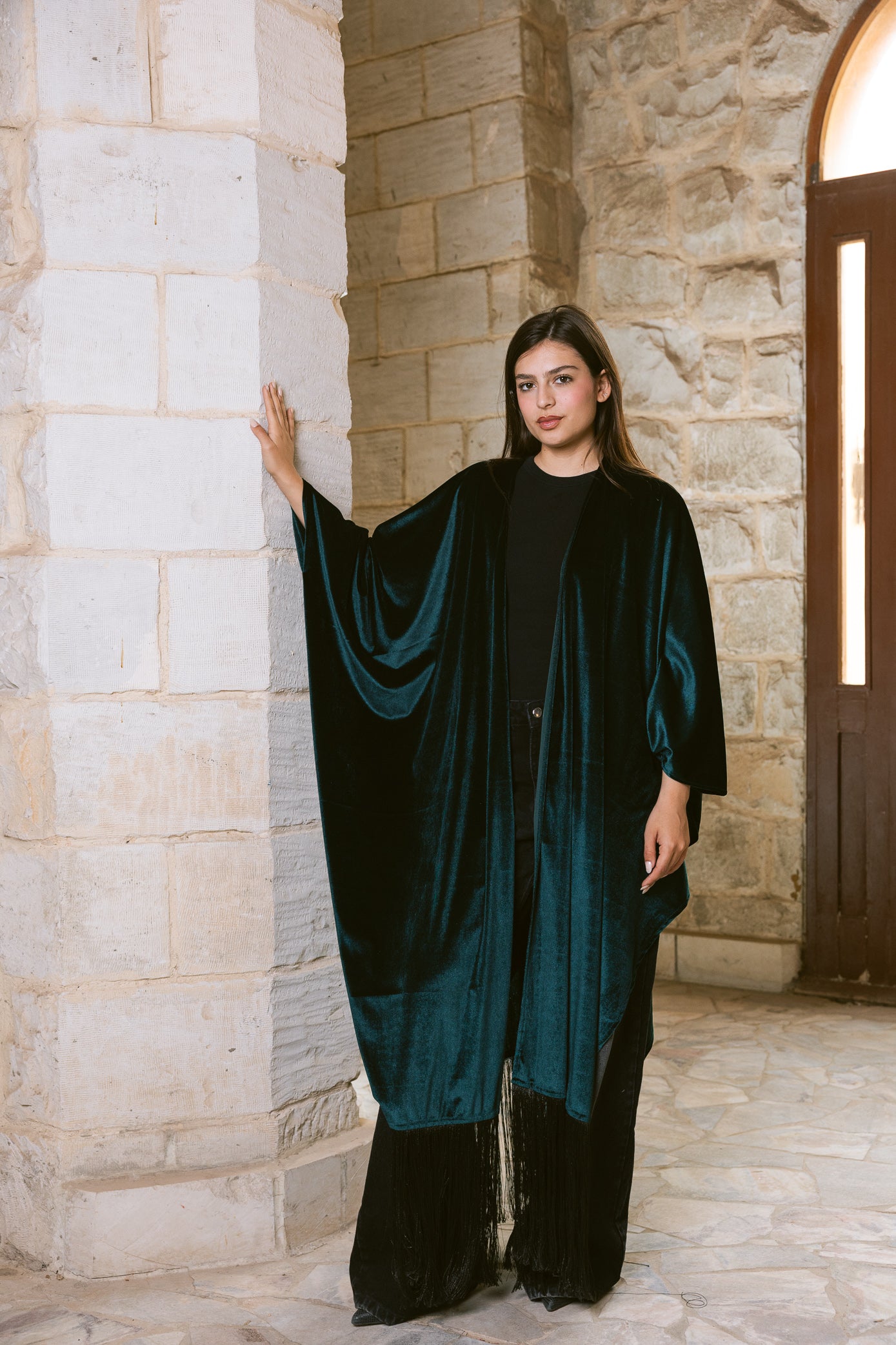 Fringe Edit Kaftan - Emerald Green