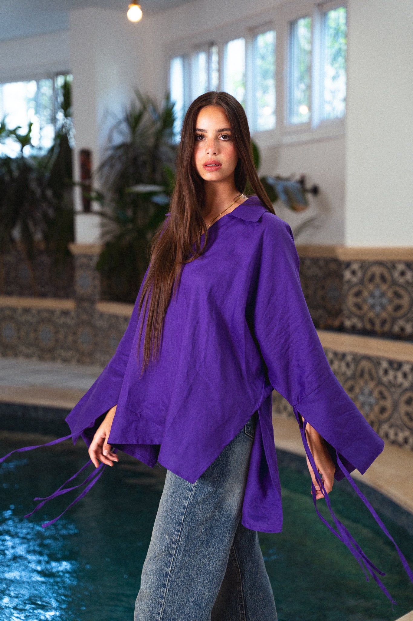 Linen Soul Top - Violet