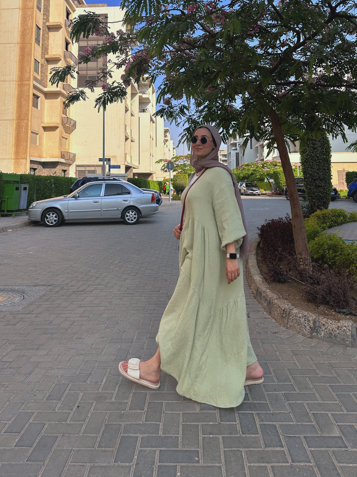 Blossom Beach Dress - Basil