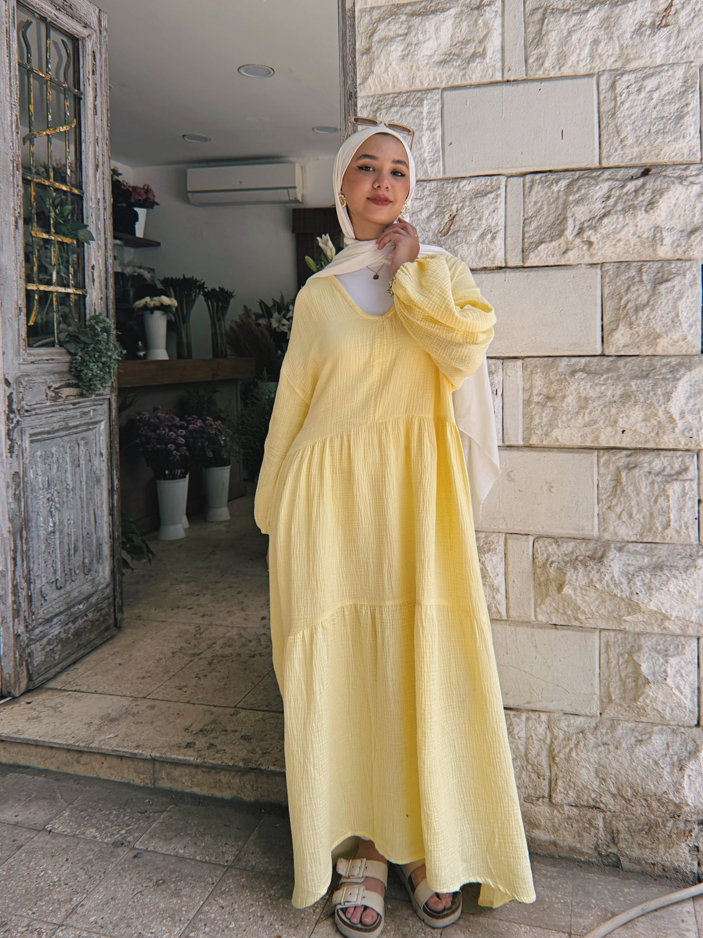Blossom Beach Dress - Powder Yellow
