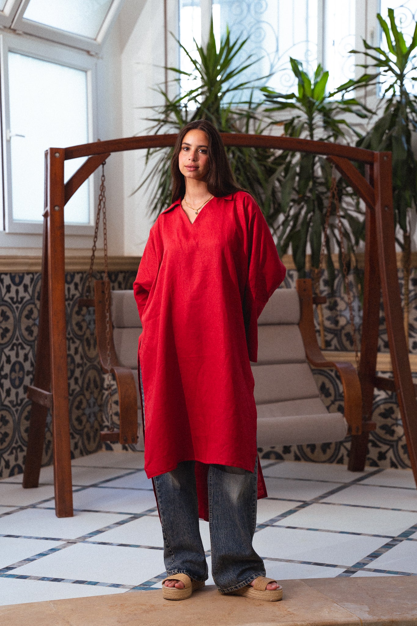 Purefold Long Top - Red