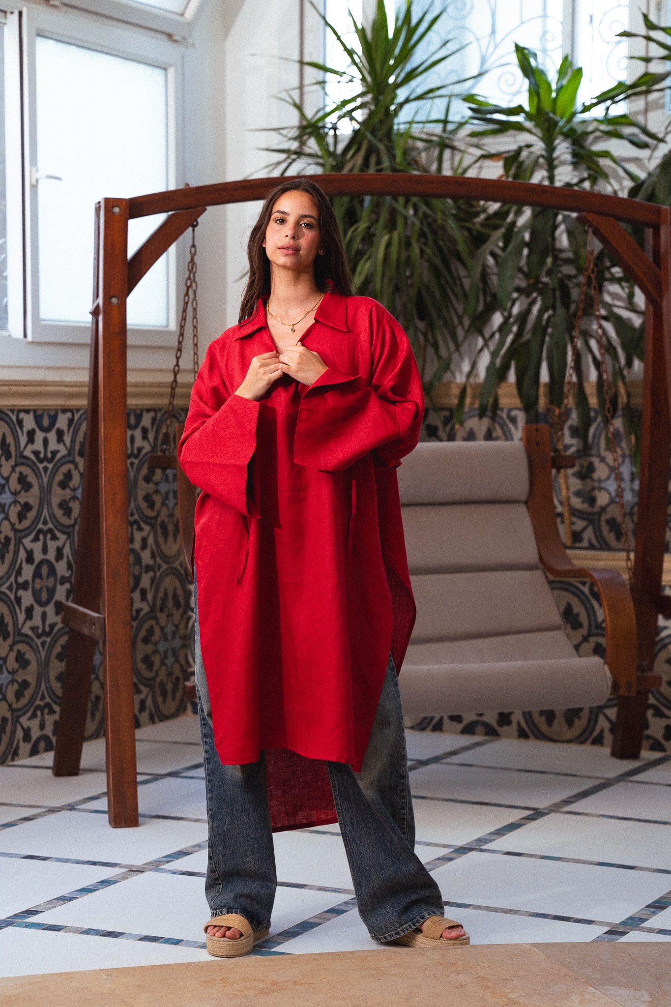 Purefold Long Top - Red