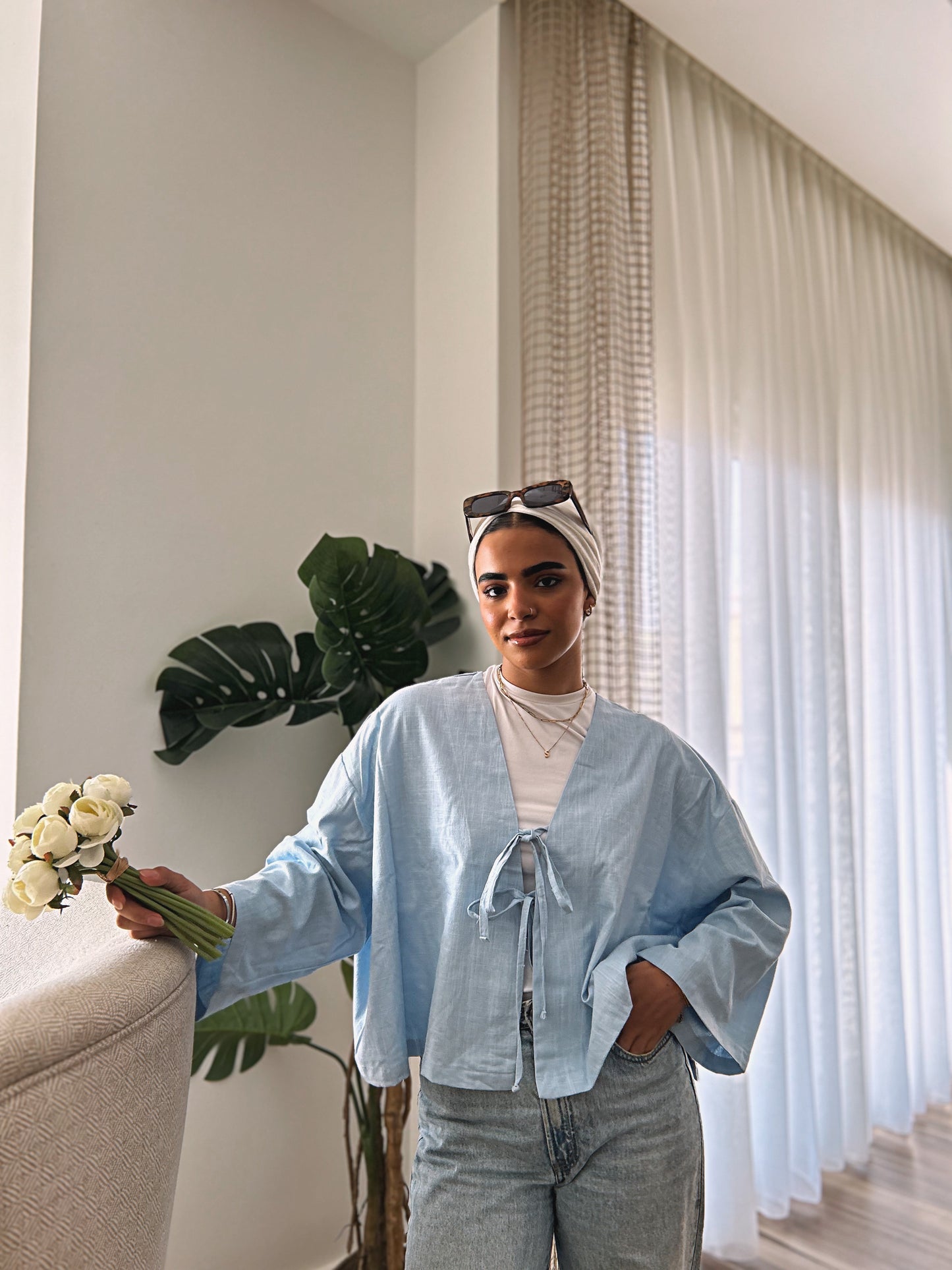 Tied-up Shirt - Light Blue