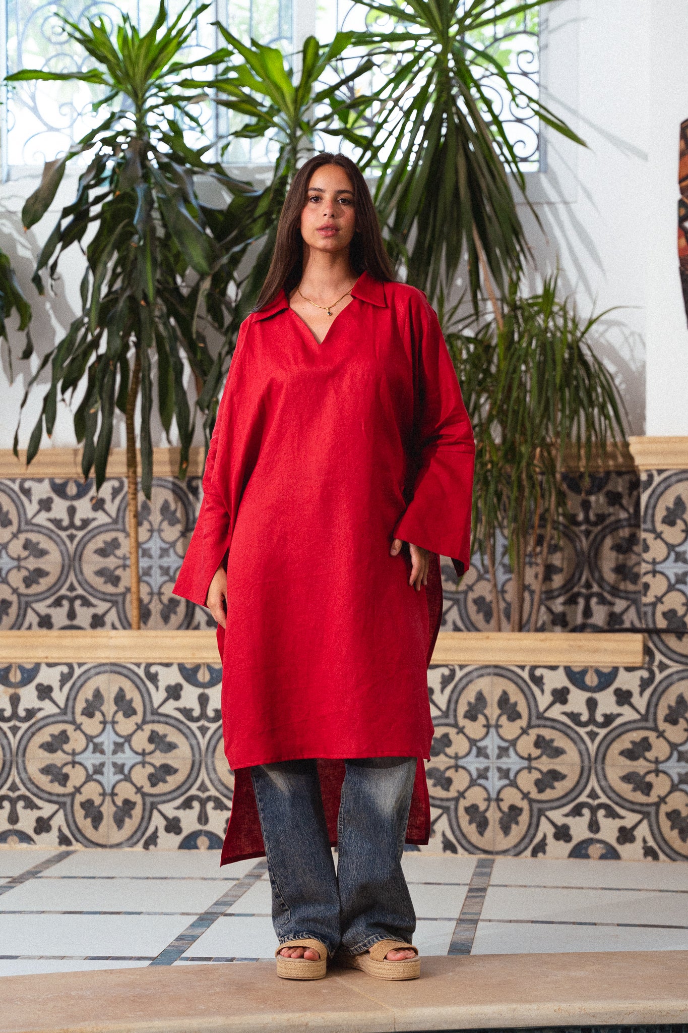 Purefold Long Top - Red