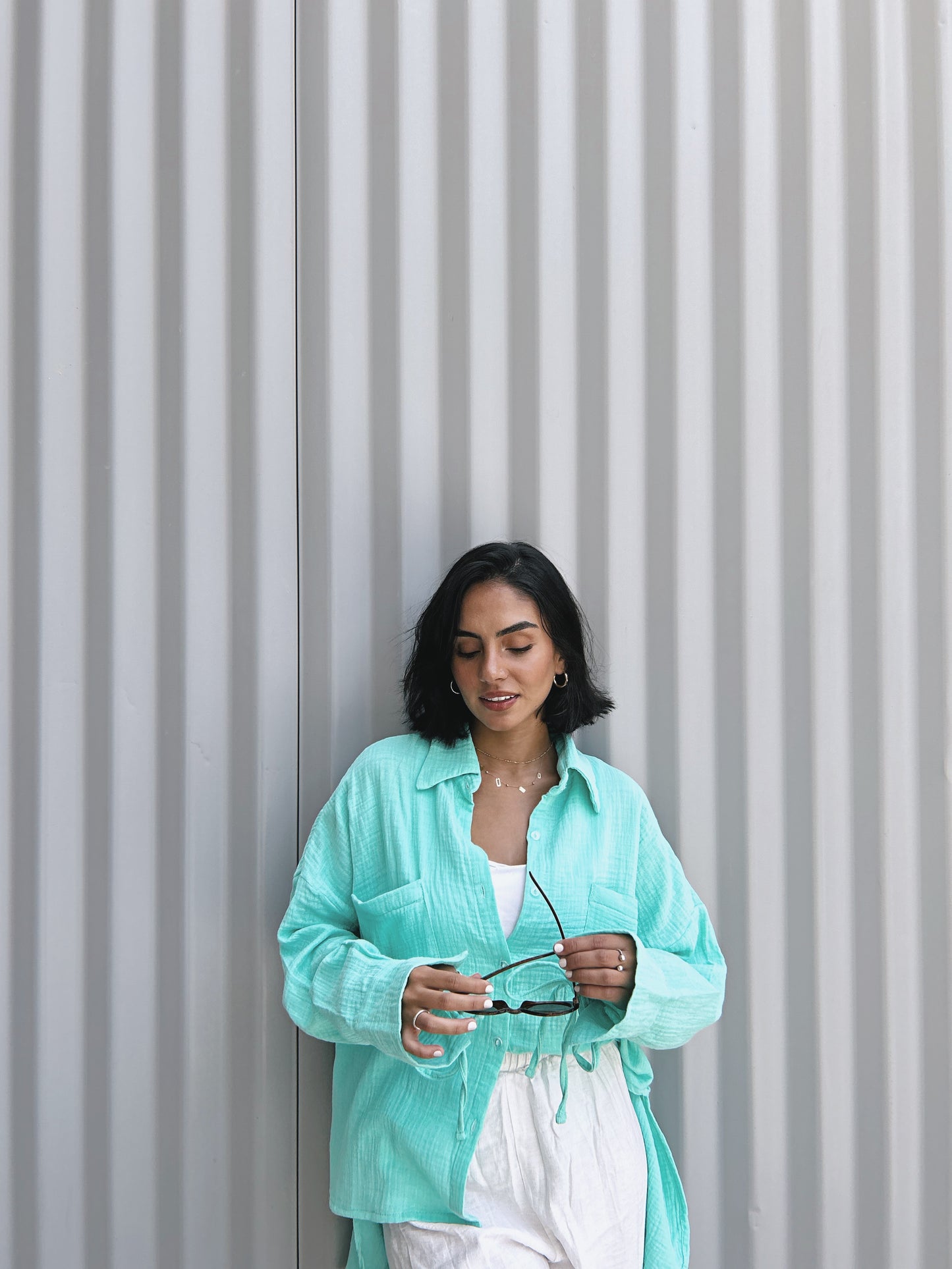 Blooming Shirt - Aqua