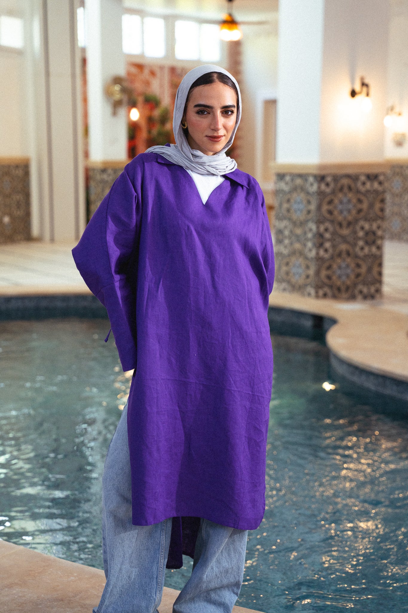 Purefold Long Top - Violet