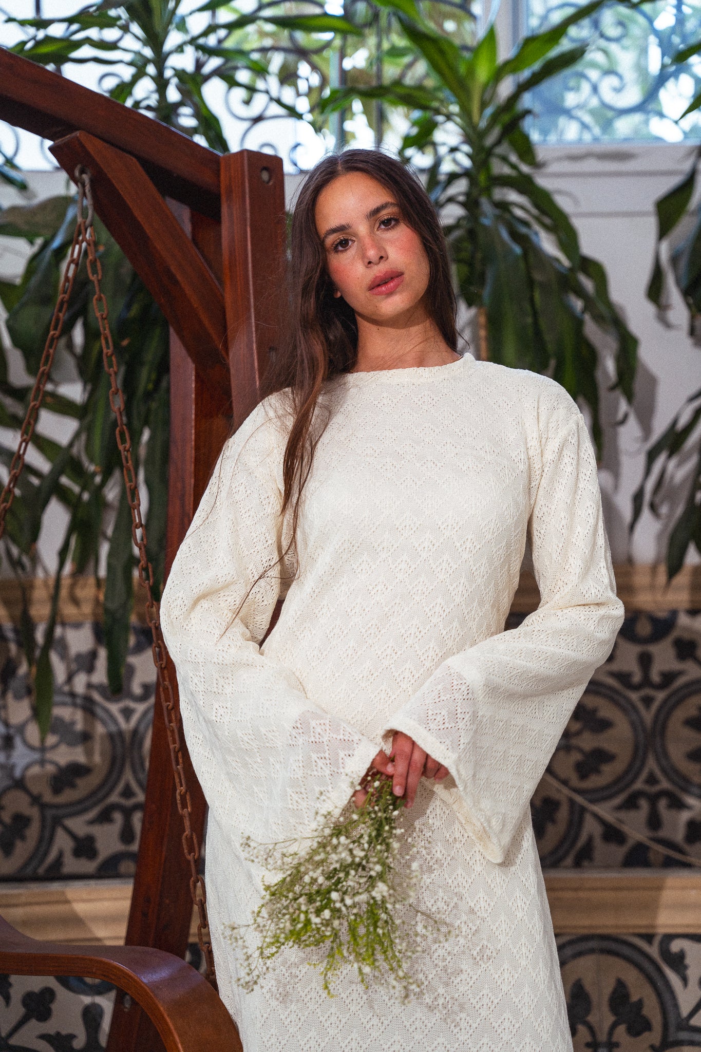Remal Knit Dress - White