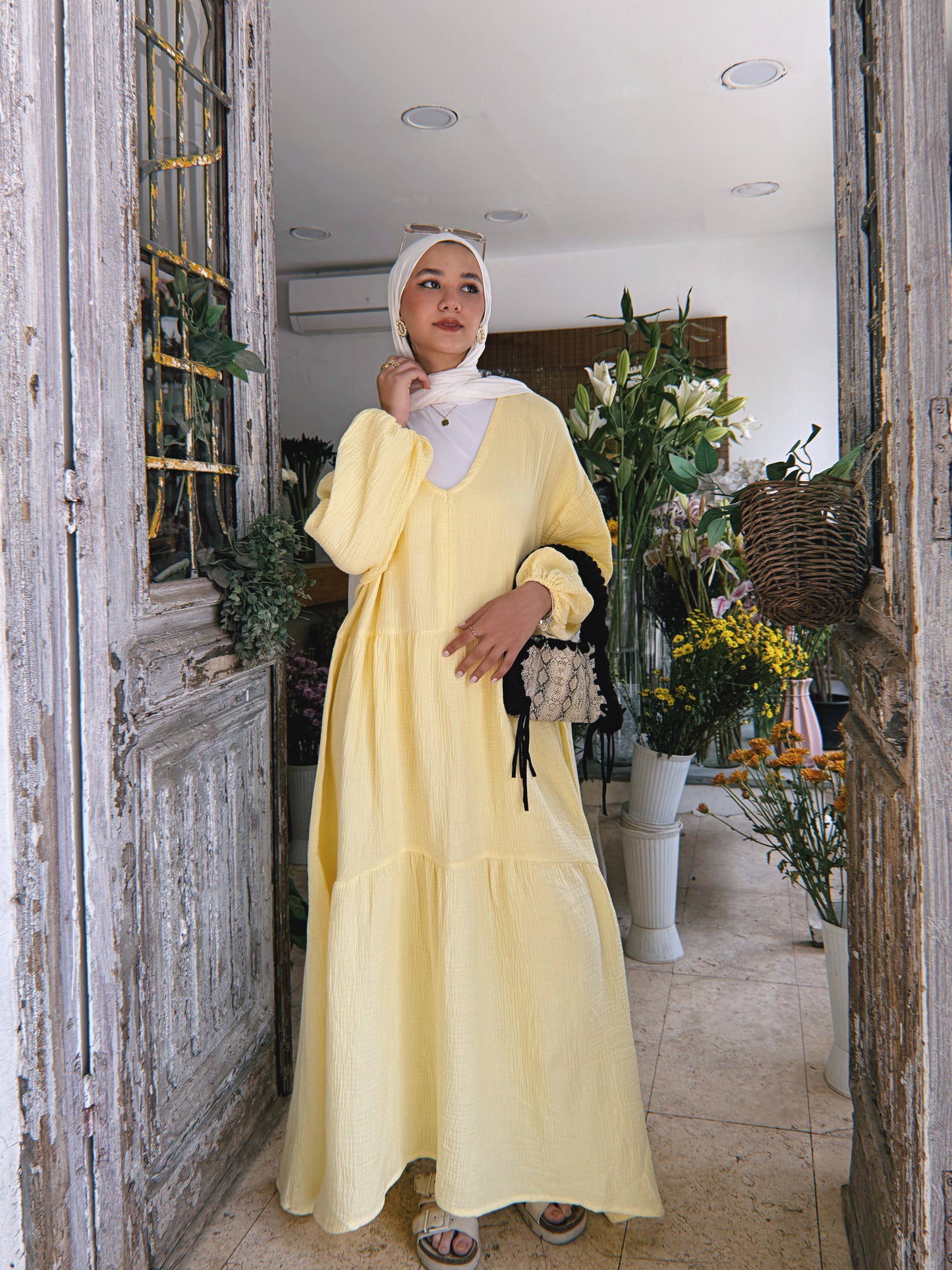 Blossom Beach Dress - Powder Yellow