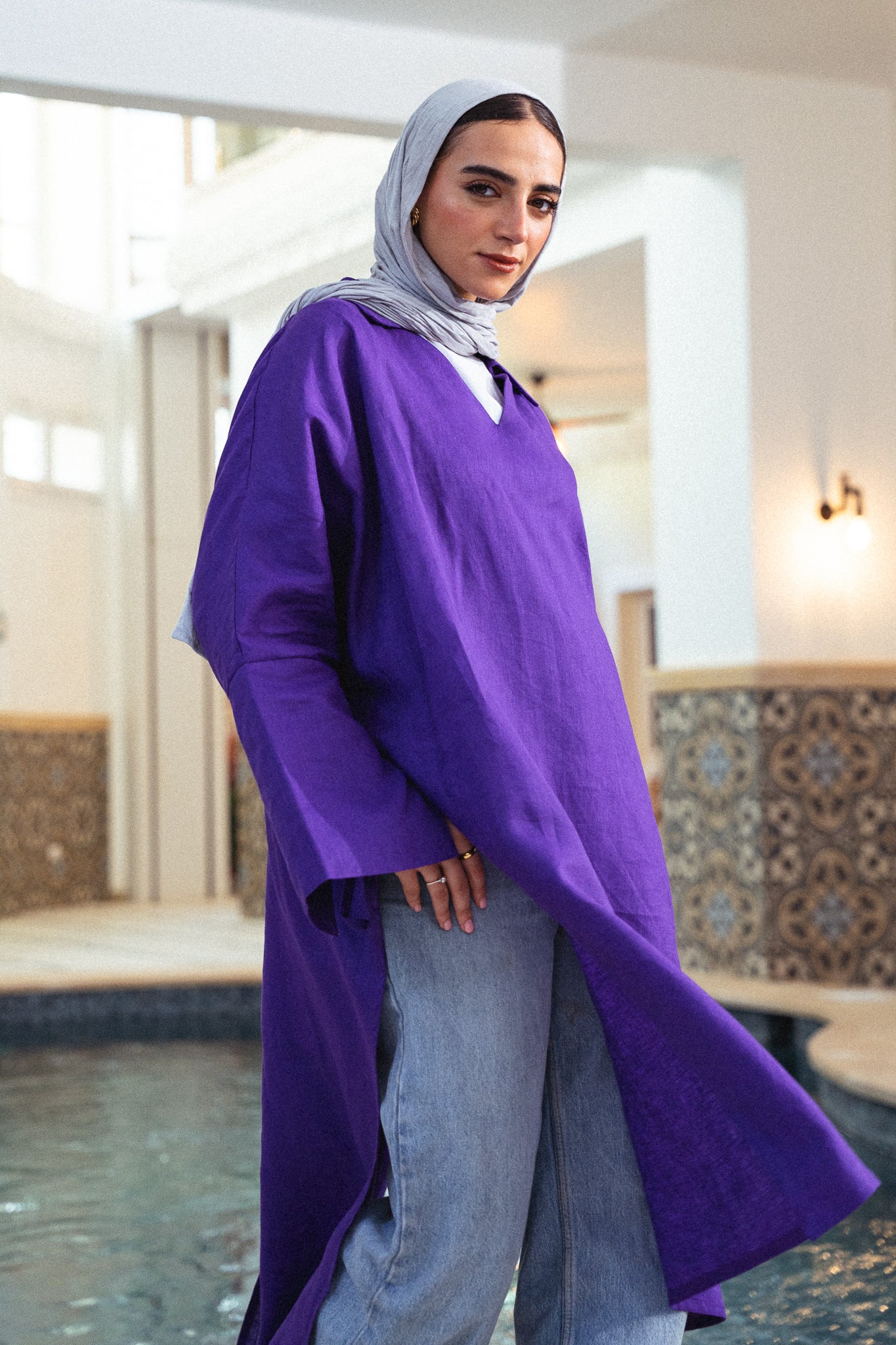 Purefold Long Top - Violet