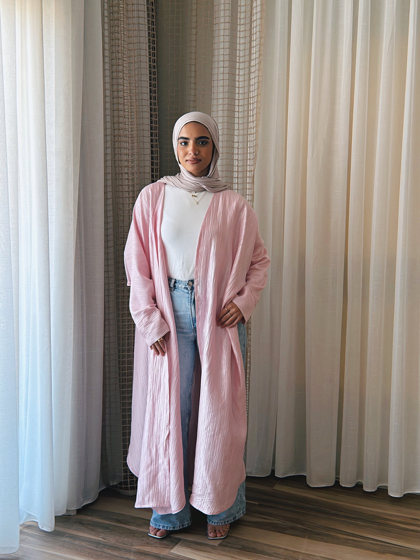 Shawl Shimmer Kimono - Rose