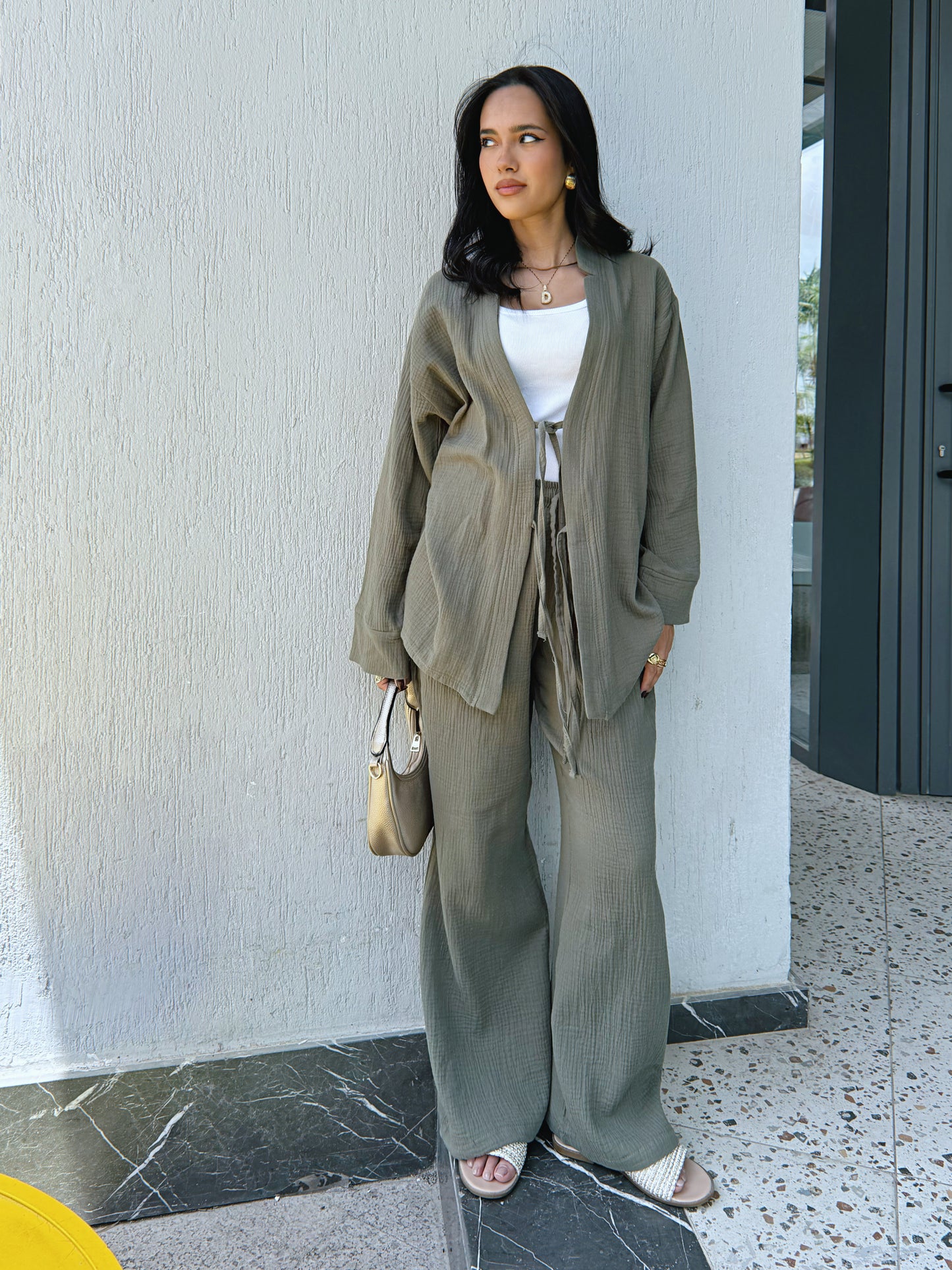 Double Stripe Set - Olive