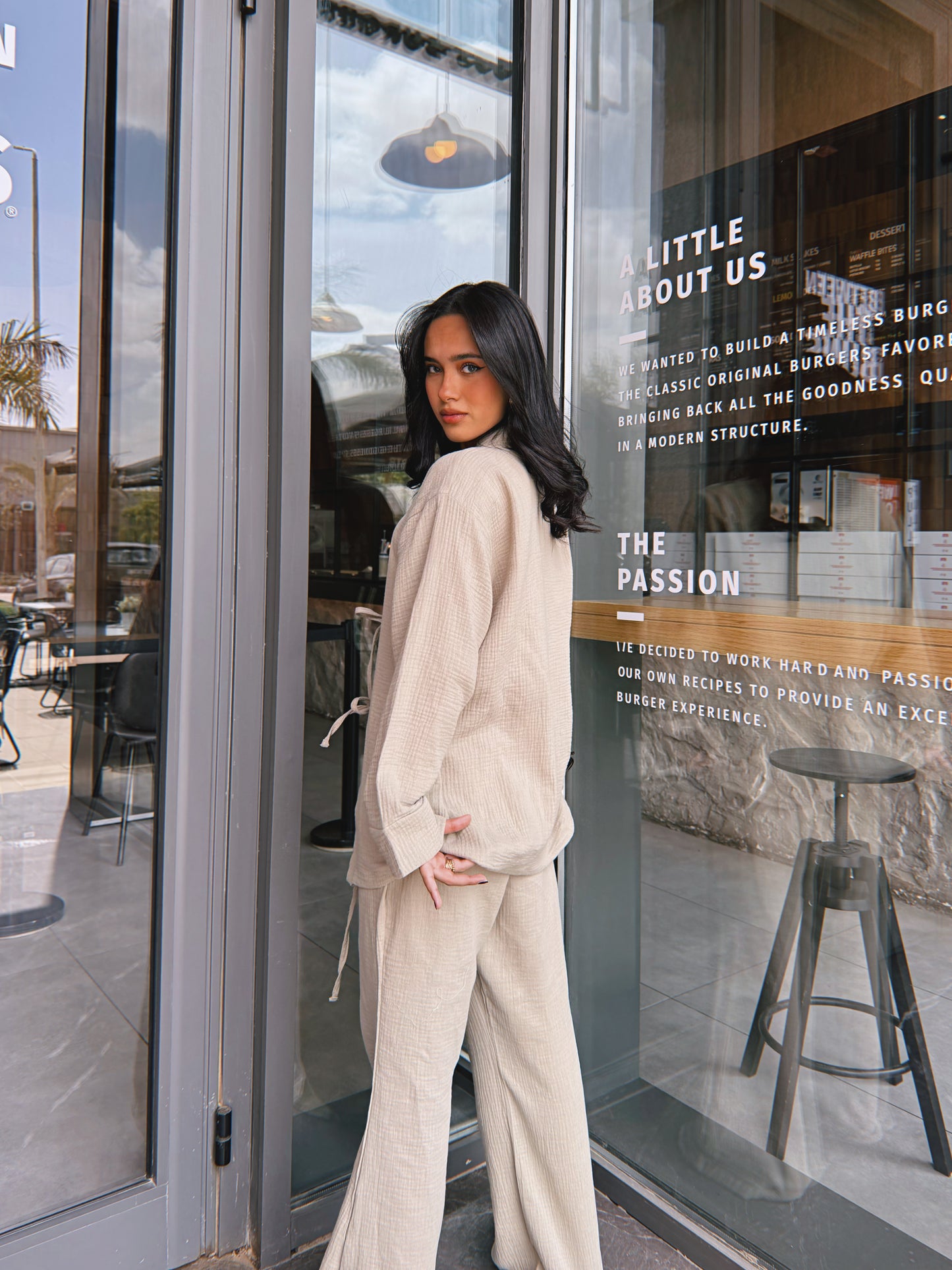 Double Stripe Set - Beige