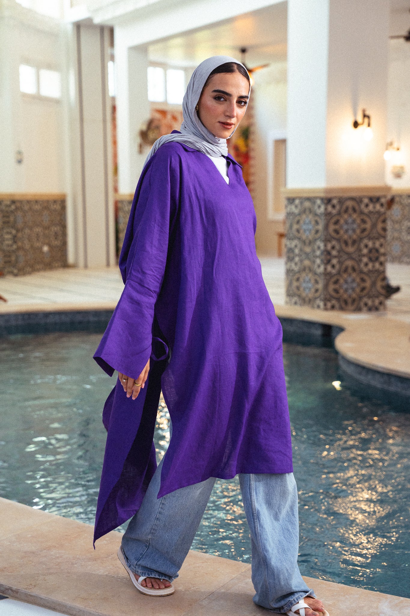 Purefold Long Top - Violet