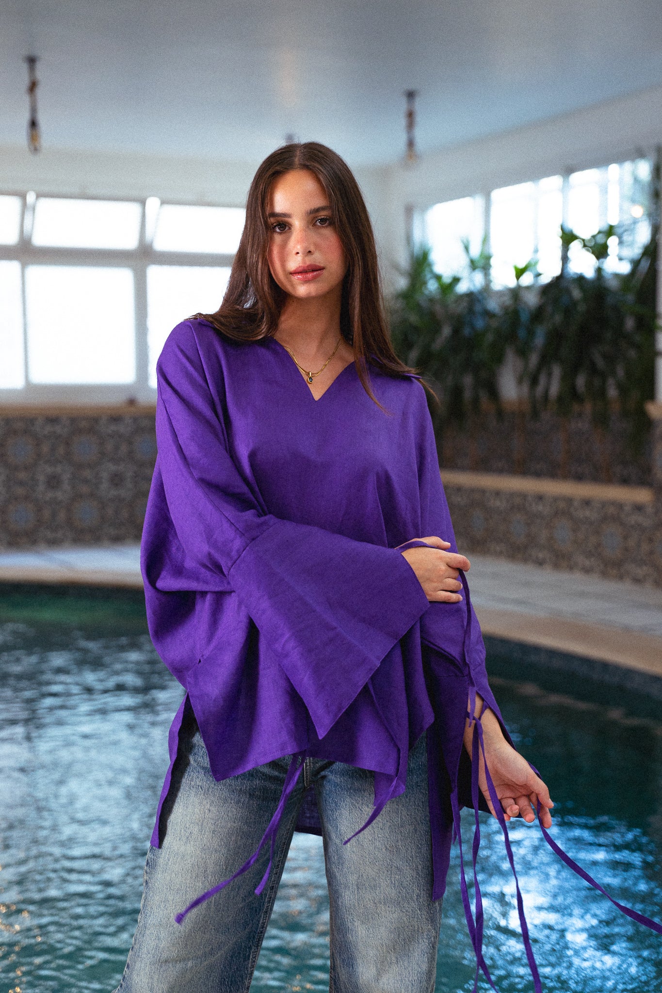 Linen Soul Top - Violet