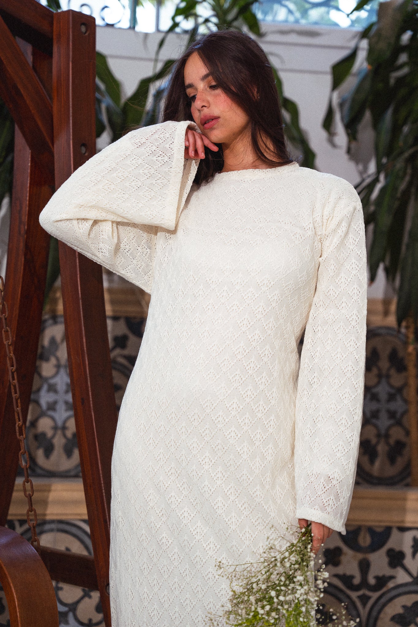 Remal Knit Dress - White