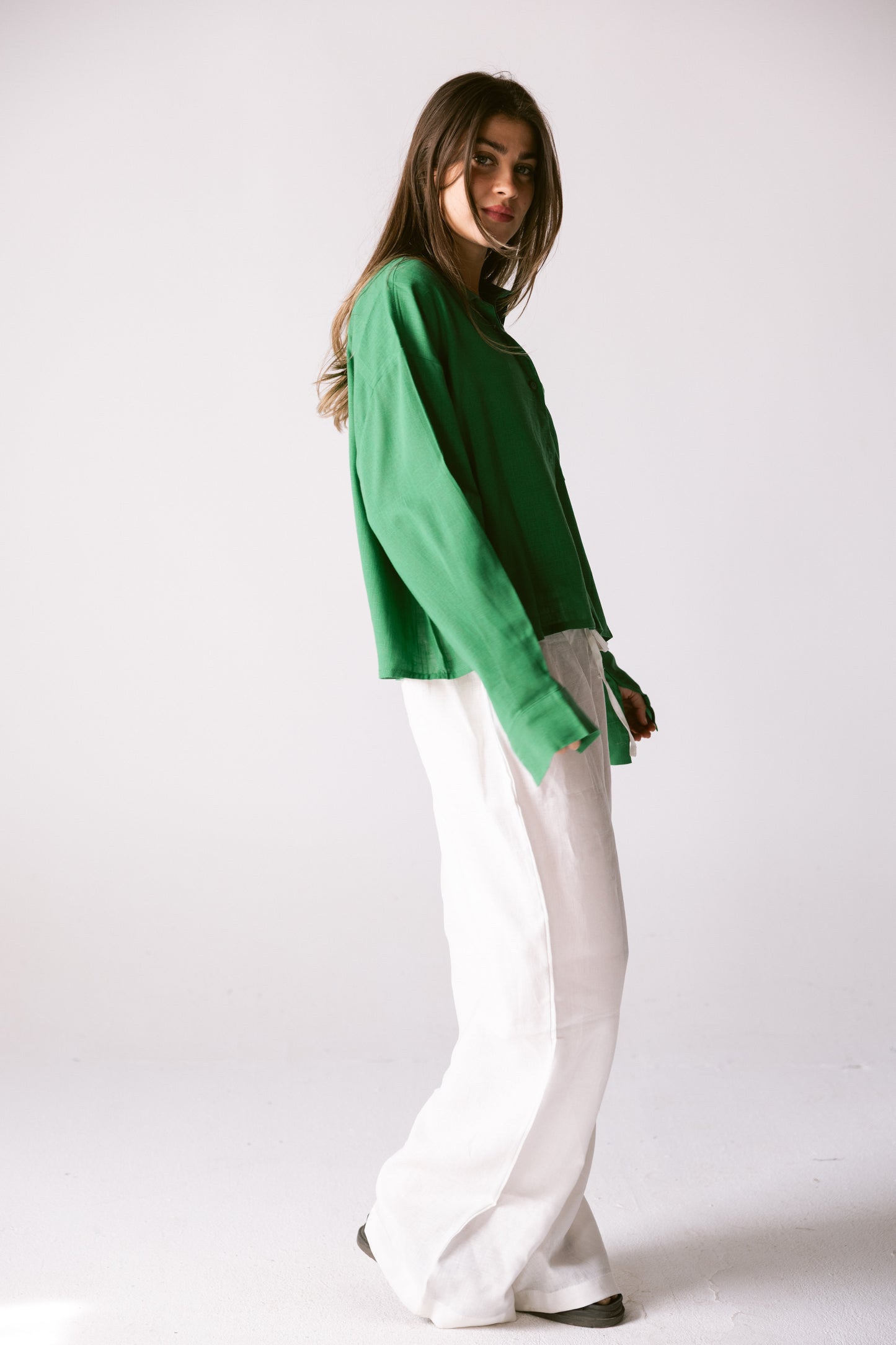 Pure Linen Pants - White