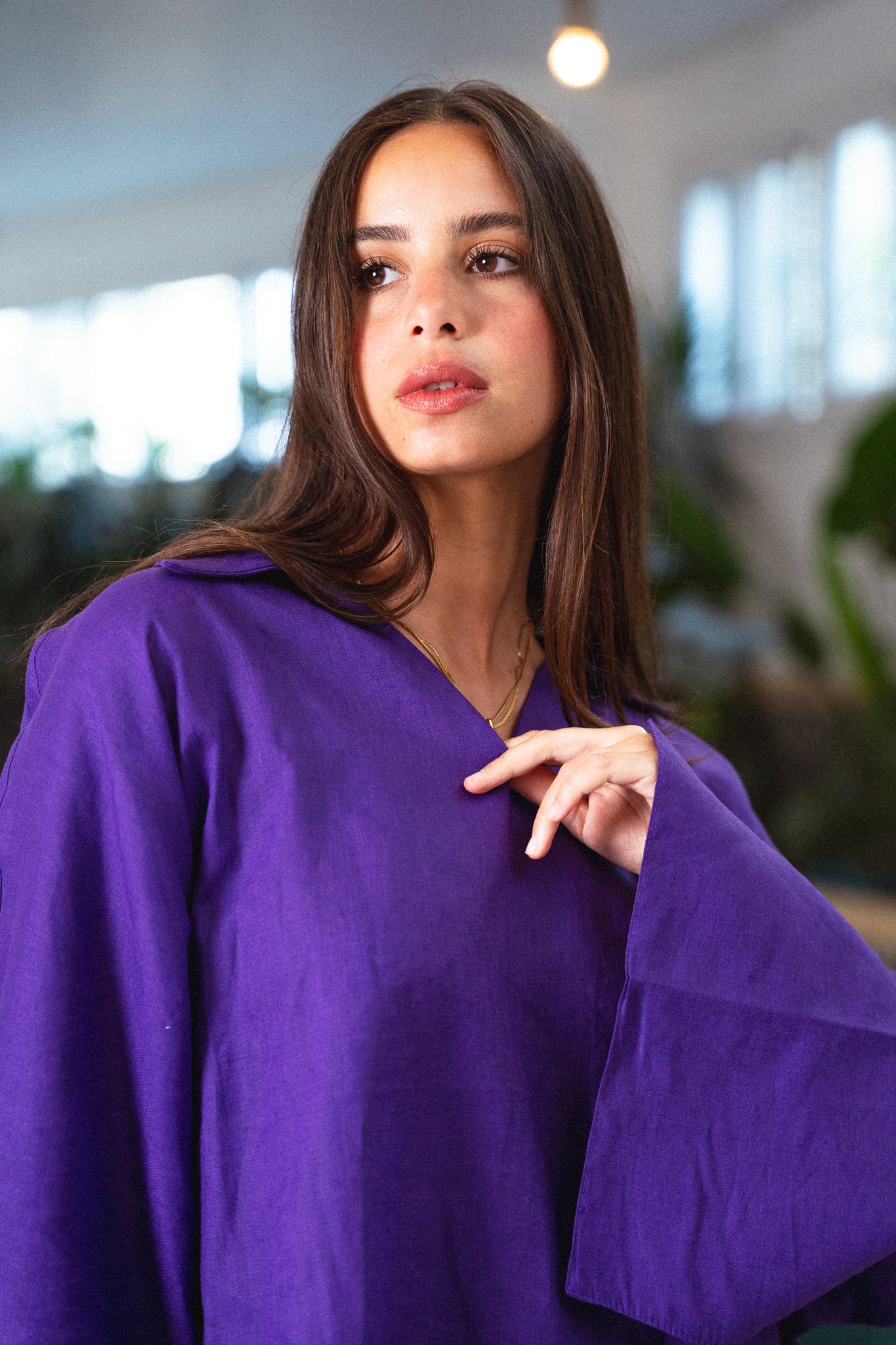 Linen Soul Top - Violet