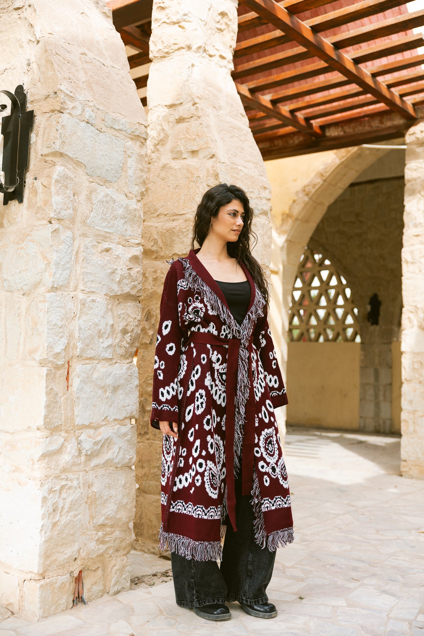 Rihla Cardigan - Burgundy