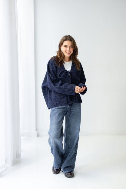 Wide Flow Denim Pants - Vintage Blue