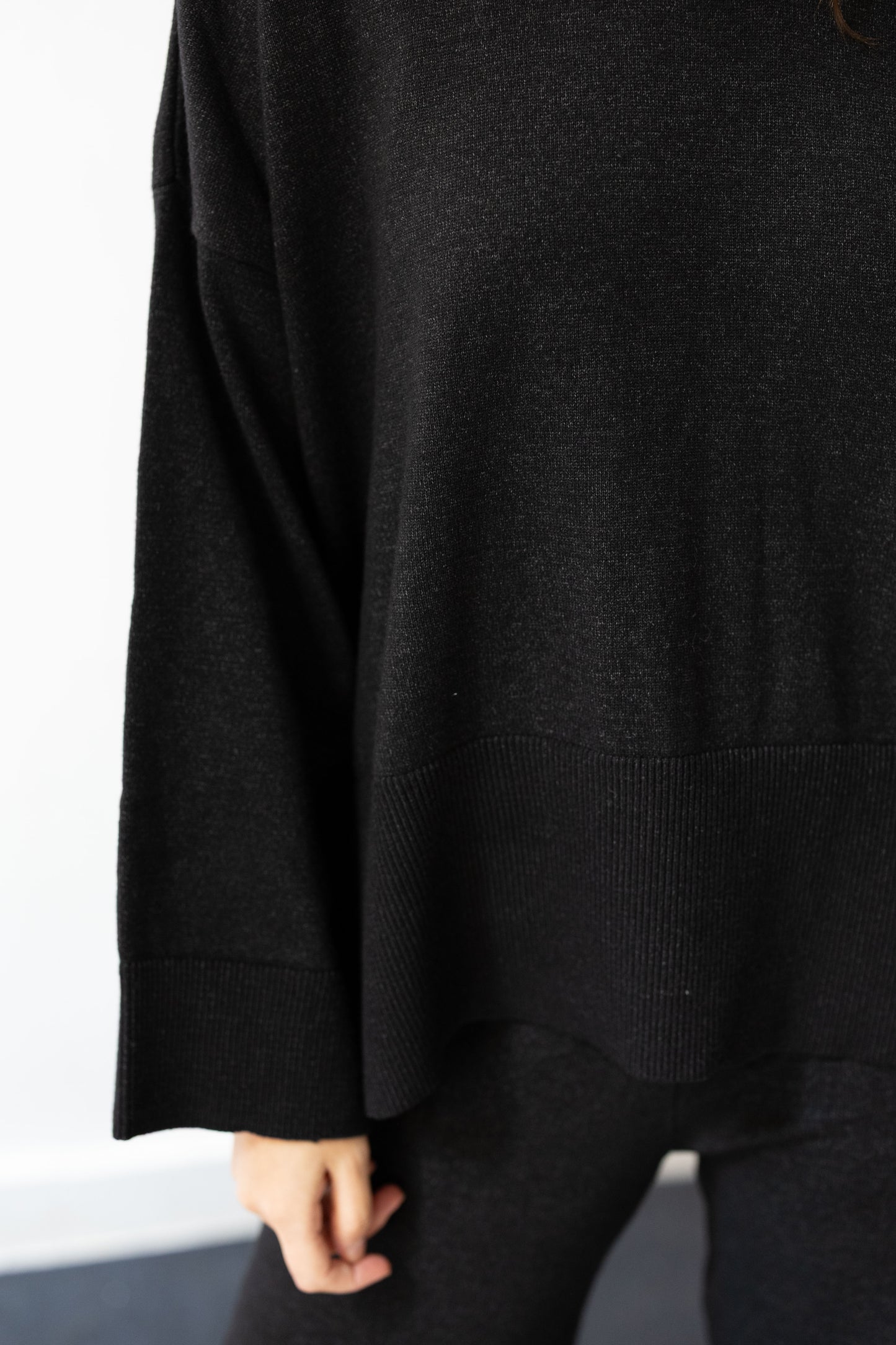 Clouded Warmth Knit Set - Dusty Black