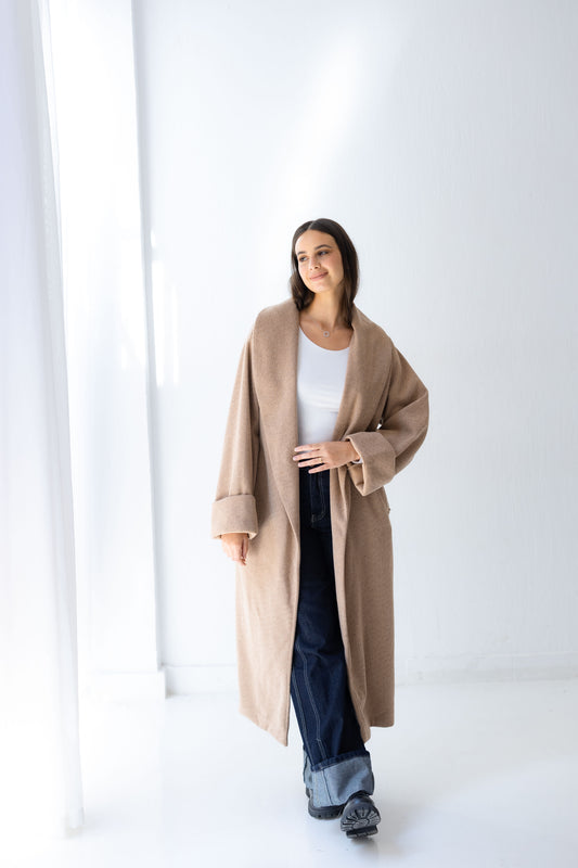 All Eyes Here Coat - Almond