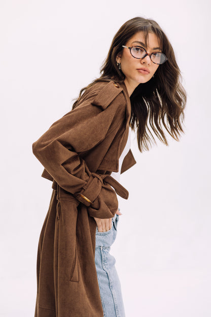 City Girl Trench Coat - Brown