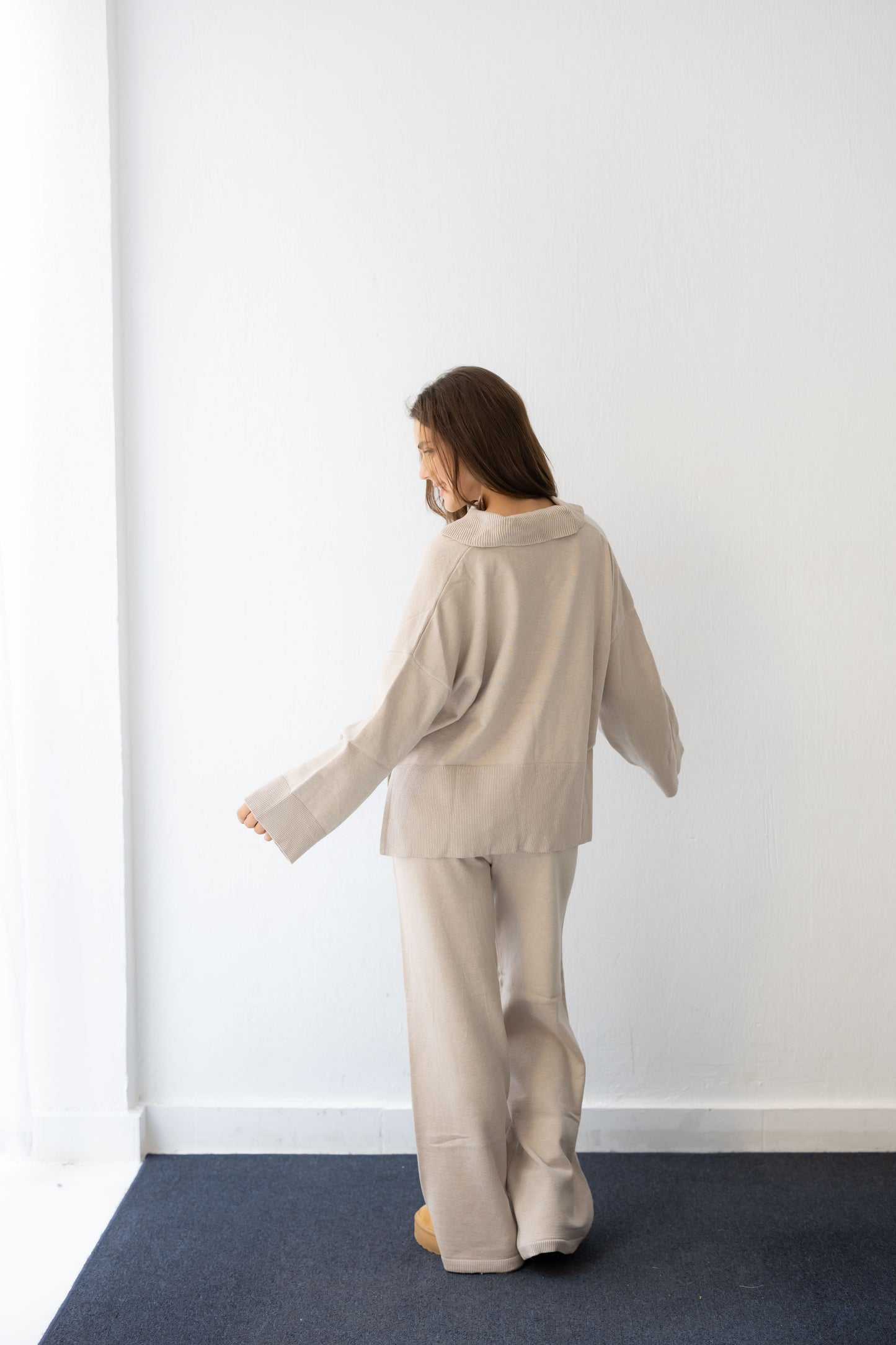 Clouded Warmth Knit Set - Cream