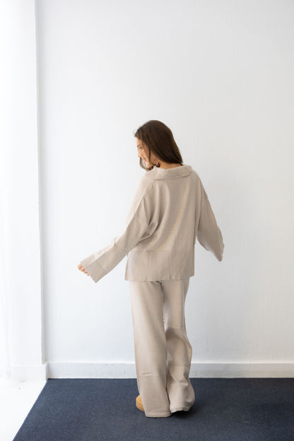 Clouded Warmth Knit Set - Cream