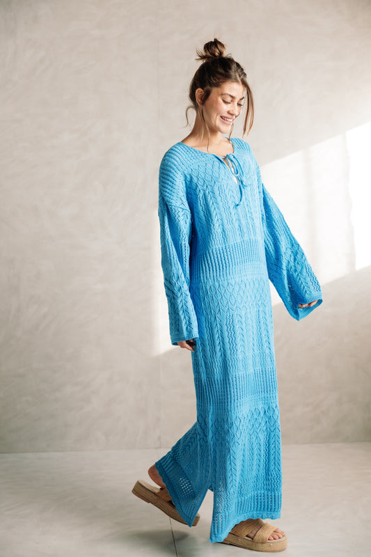 That Girl Knit Dress - Sky Blue
