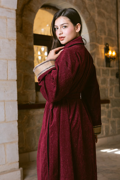 Subtle Shine Kaftan - Burgundy