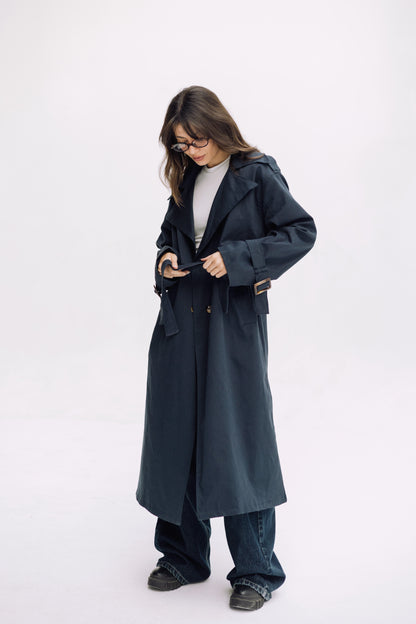 Trench Coat - Navy Blue