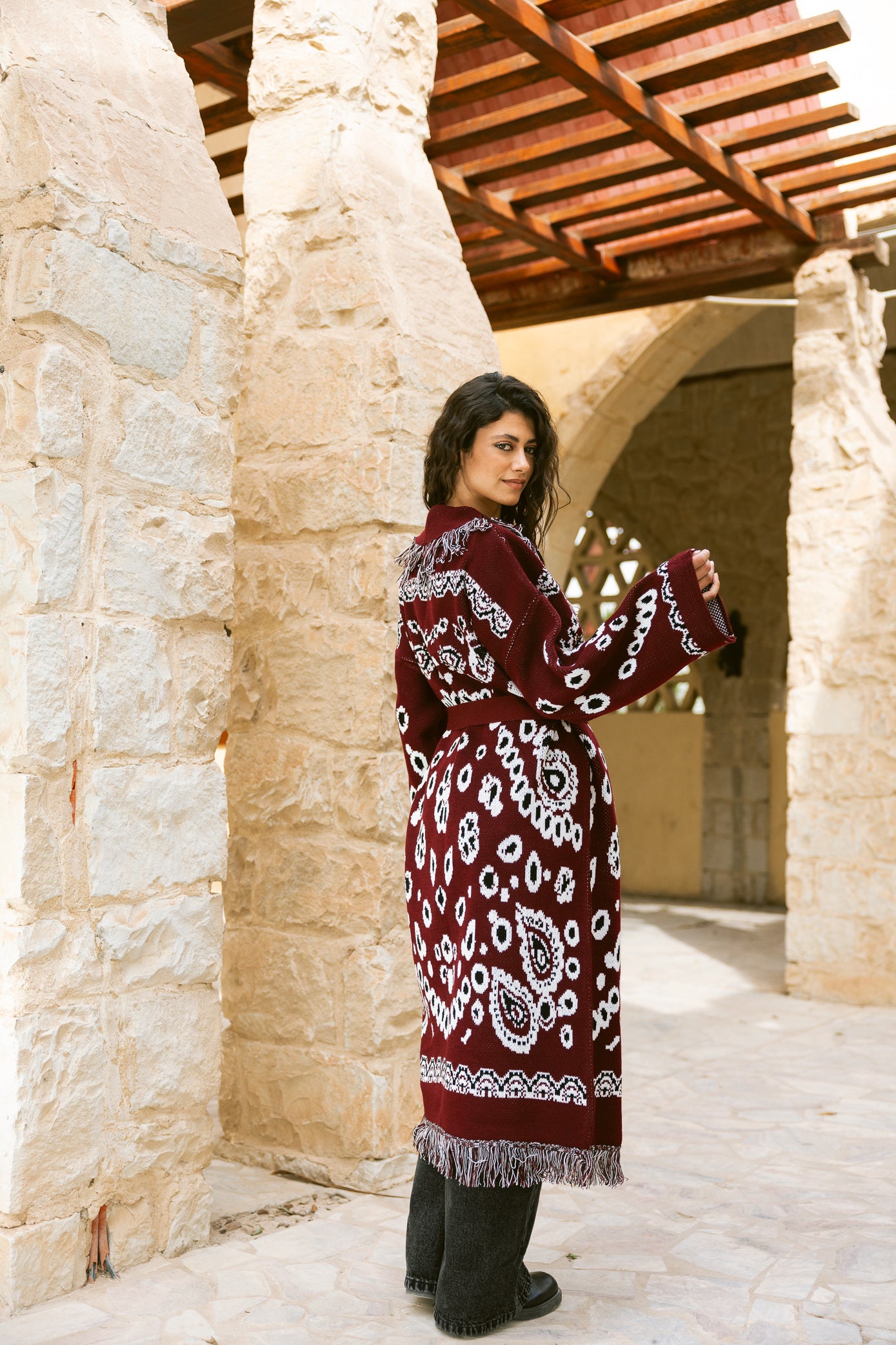 Rihla Cardigan - Burgundy