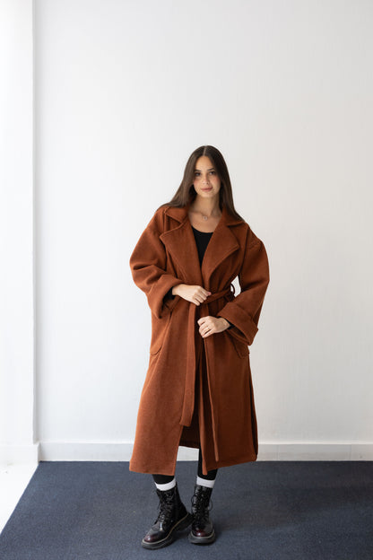 Keep Me Warm Coat - Brick