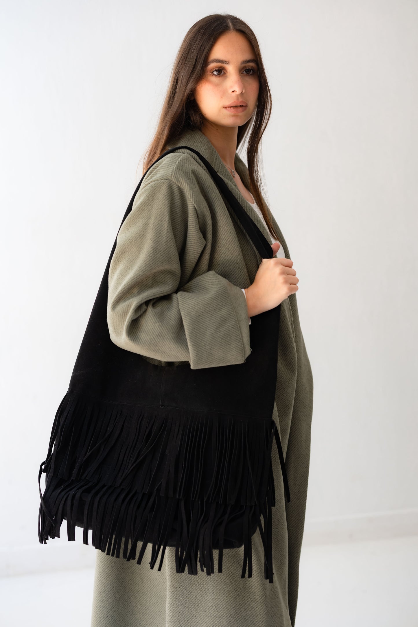 The Boho Fringe Bag - Midnight Black