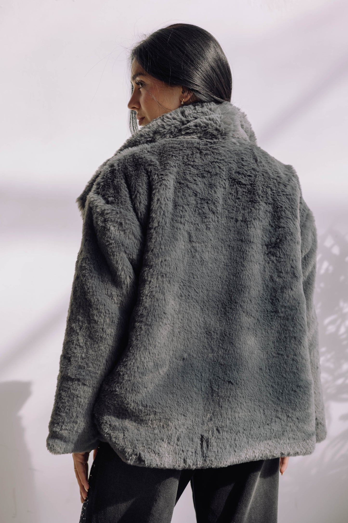 Scandi Fur Jacket - Grey