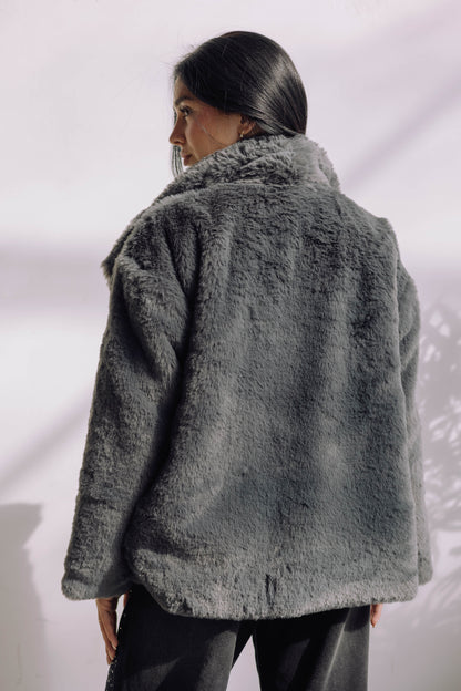 Scandi Fur Jacket - Grey