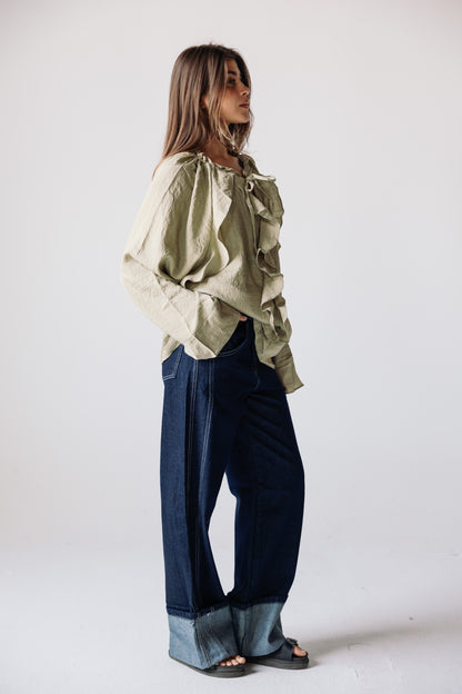 Ruffles Top - Basil