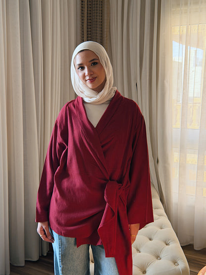 Softly Wrap Kimono - Deep Burgundy