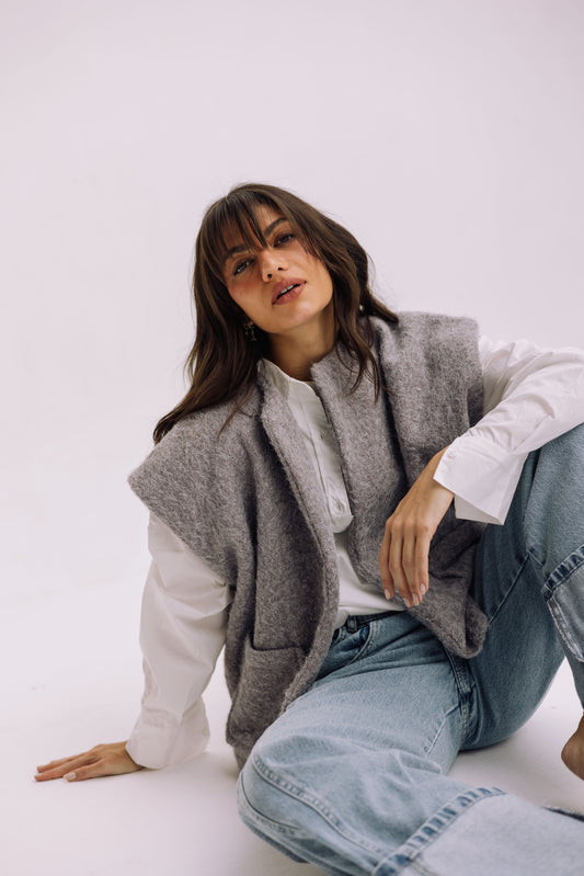 Shimmer Base Edit Vest - Ash Grey