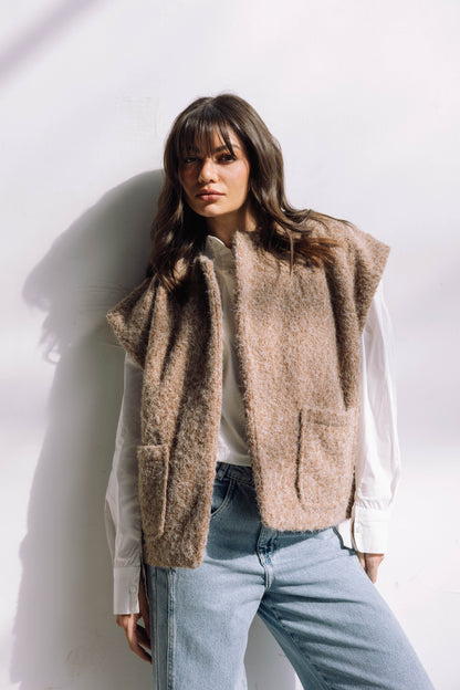 Shimmer Base Edit Vest - Mocha
