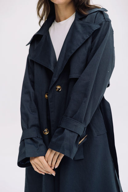 Trench Coat - Navy Blue