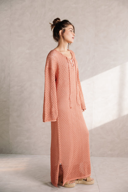 Earthy Knit Dress - Salmon