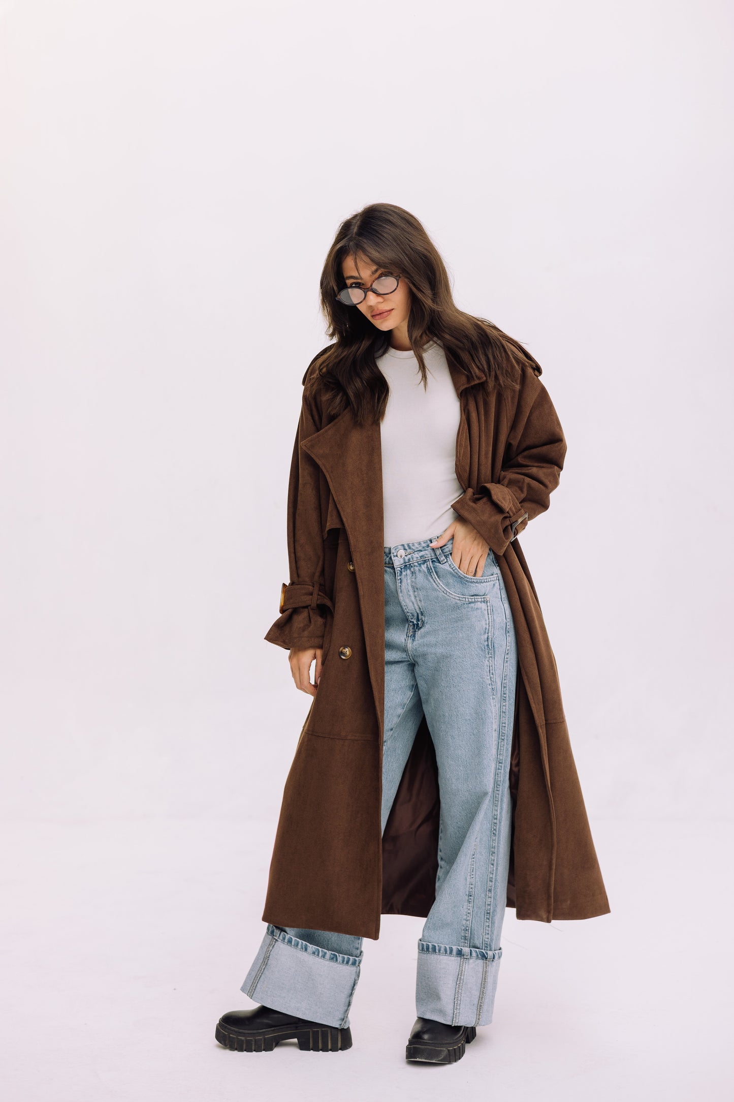 City Girl Trench Coat - Brown