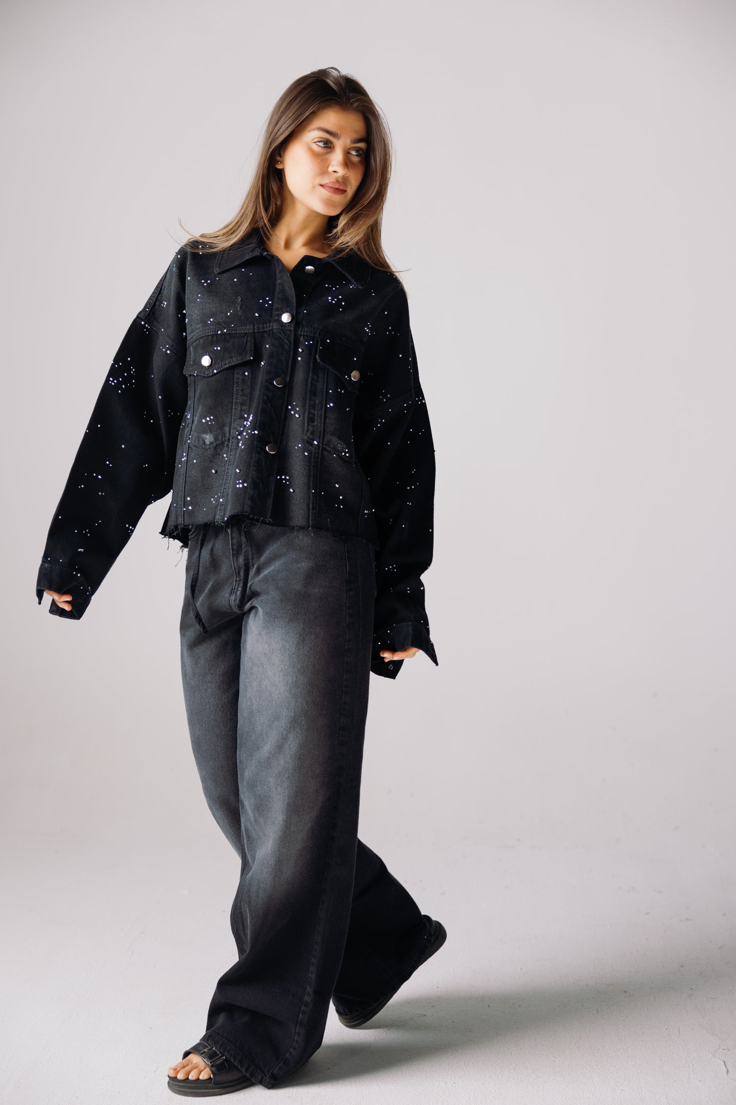 Starfall Denim Jacket - Black