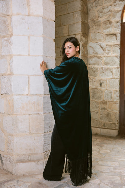 Fringe Edit Kaftan - Emerald Green