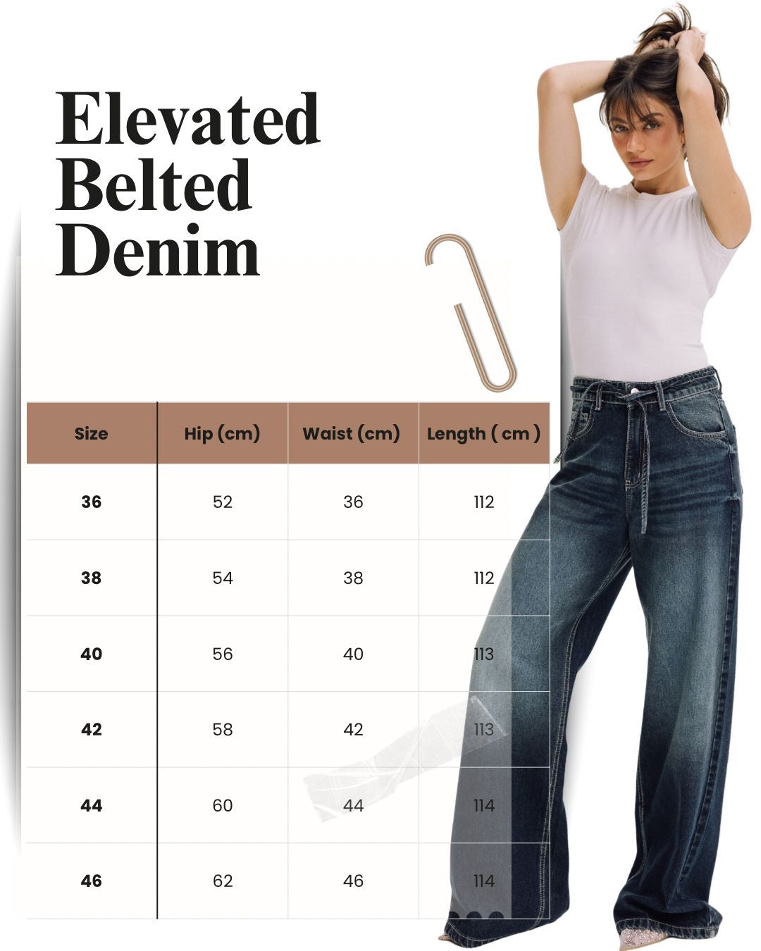 Elevated Belted Denim - Smoky Blue
