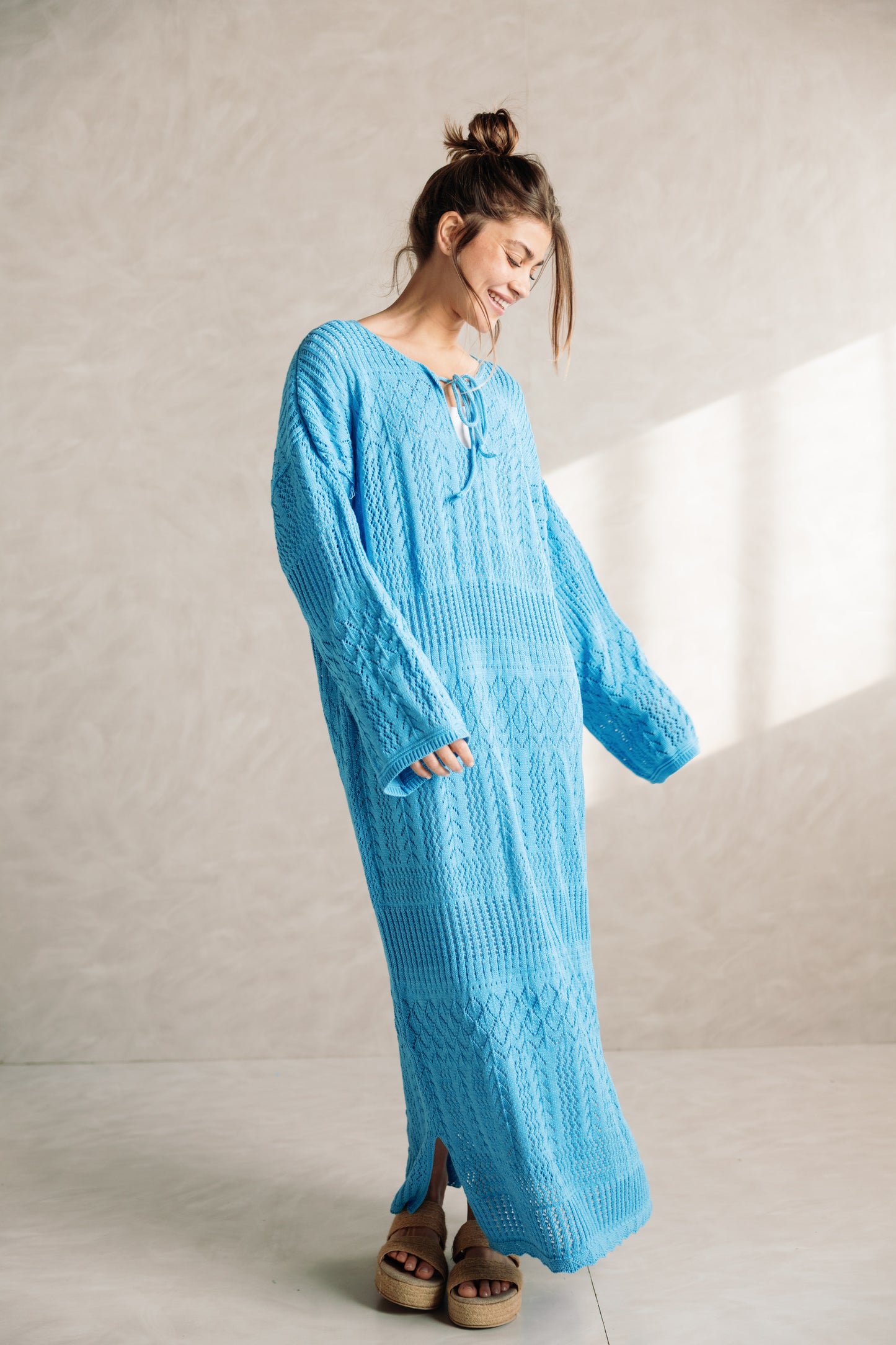 That Girl Knit Dress - Sky Blue