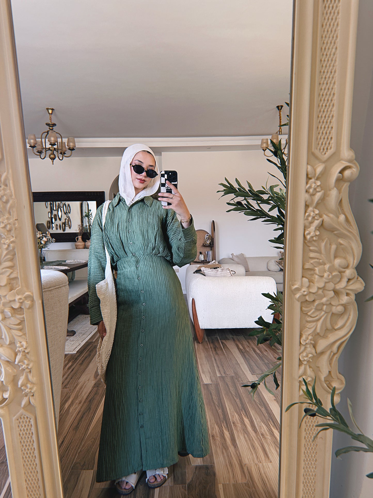 Dreamy Crinkled Dress - Olive